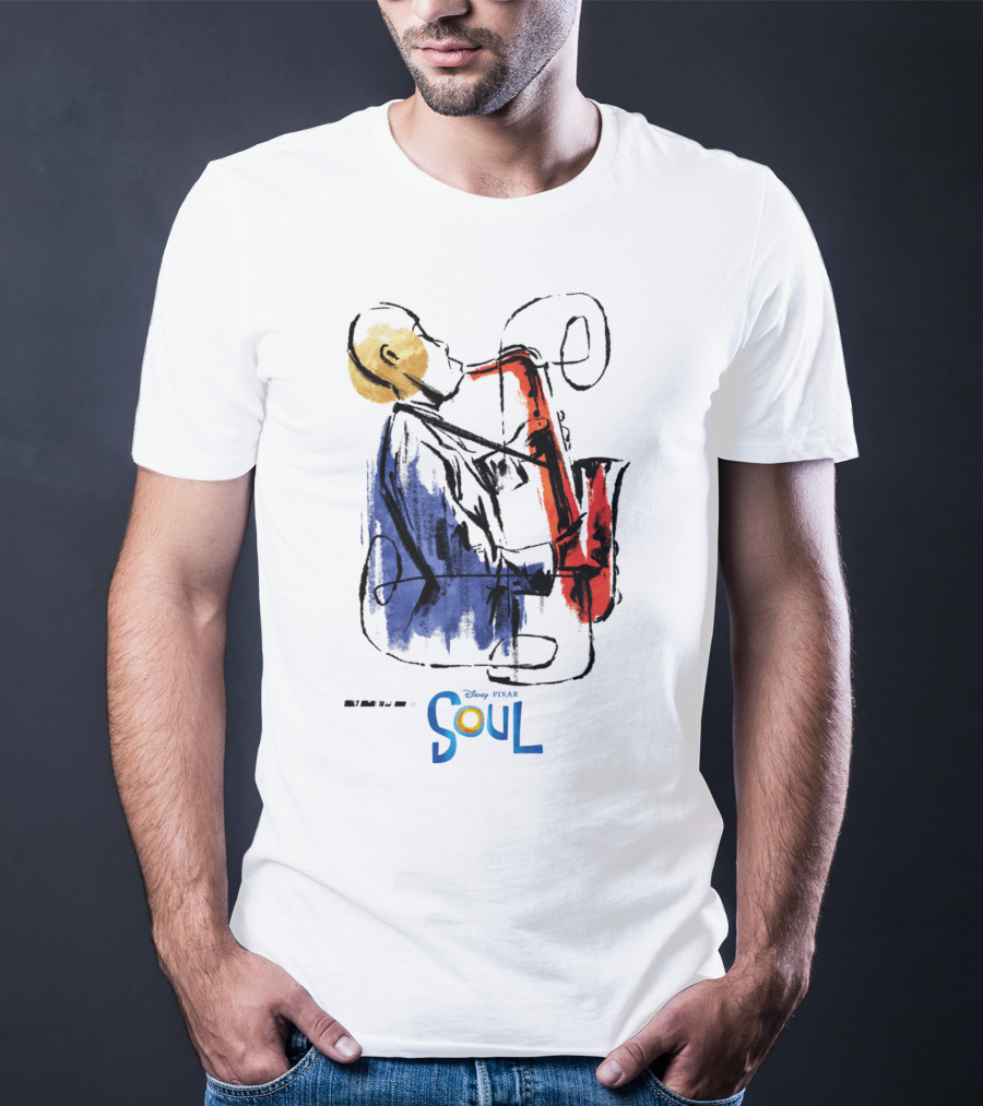 Disney Pixar Soul Watercolor Saxophonist T-Shirt