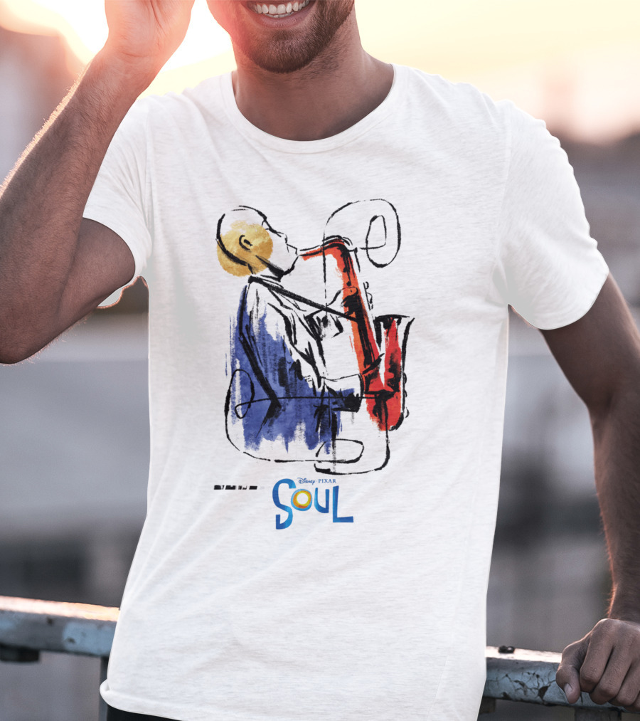 Disney Pixar Soul Watercolor Saxophonist T-Shirt