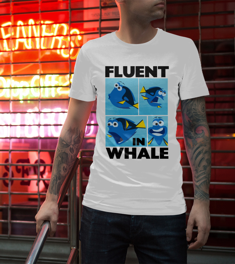 Fluent In Whale Bilingual Dory Ocean Humor T-Shirt