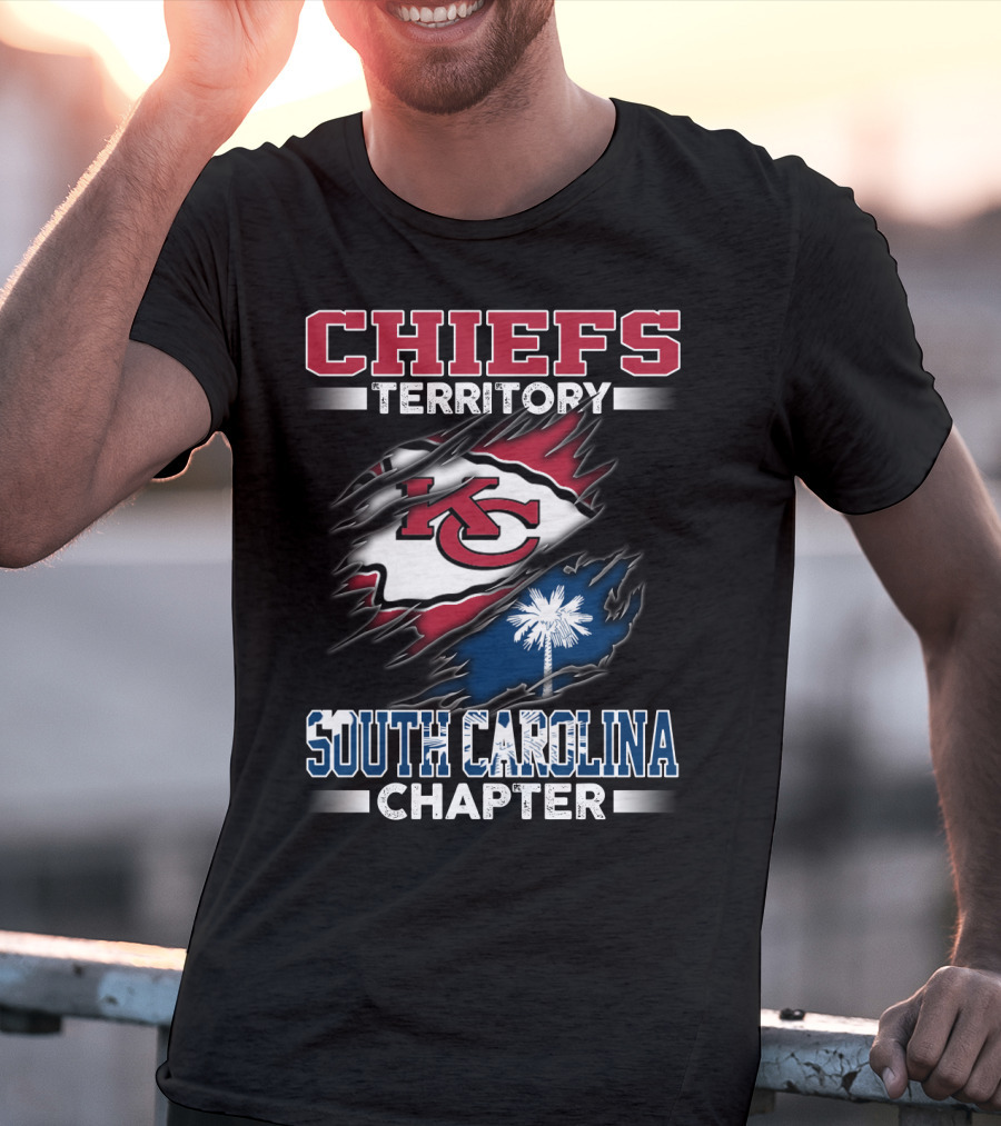 CHIEFS Territory South Carolina Chapter KC Logo Palmetto Flag T-Shirt