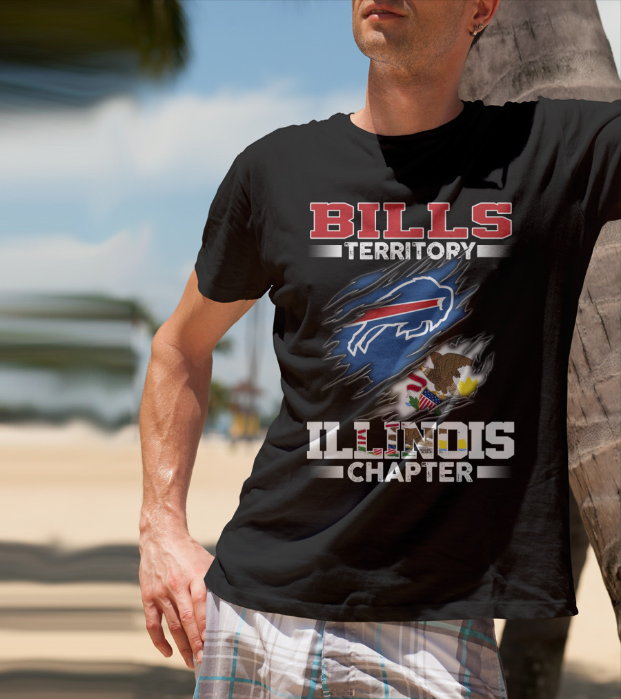 BILLS Territory Illinois Chapter Buffalo Bills Logo And Illinois State Seal T-Shirt