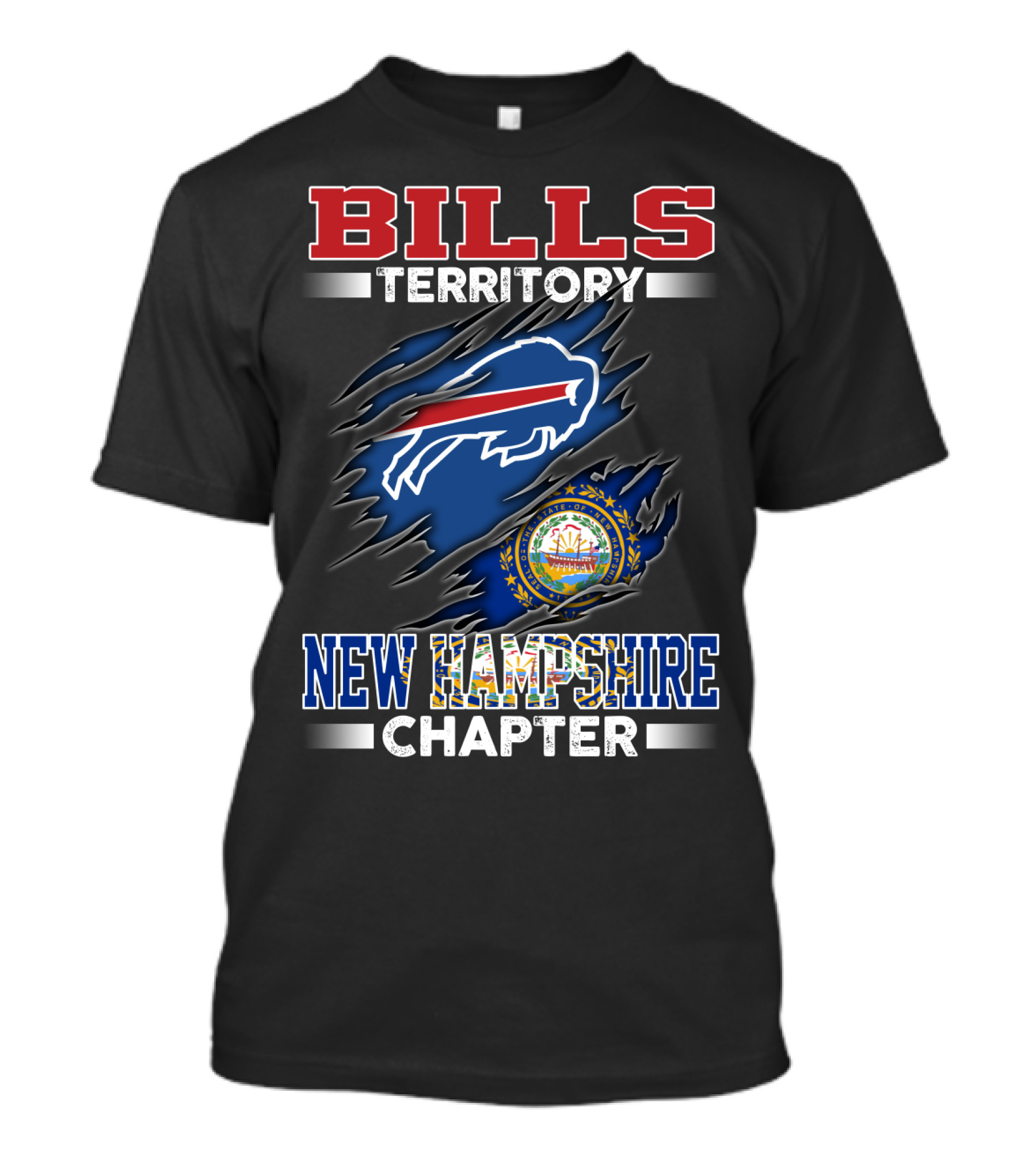 BILLS Territory New Hampshire Chapter Buffalo Football Logo And State Seal T-Shirt