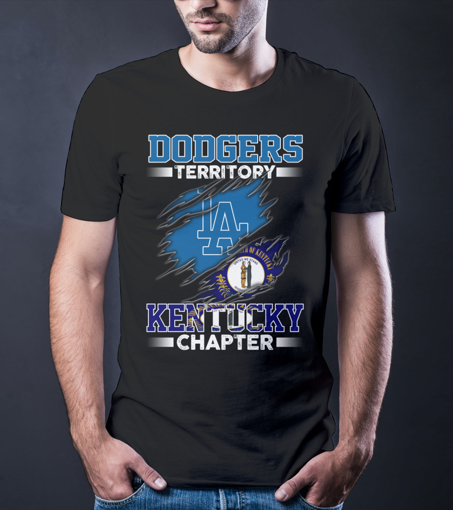 Dodgers Territory Kentucky Chapter LA Kentucky Flag T-Shirt