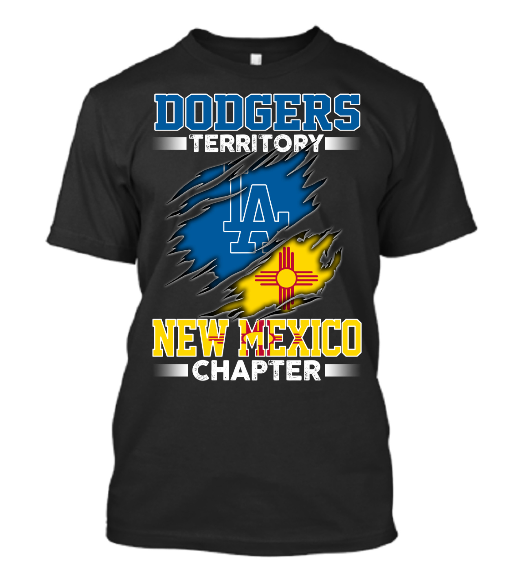 Dodgers Territory New Mexico Chapter LA Logo New Mexico Flag T-Shirt