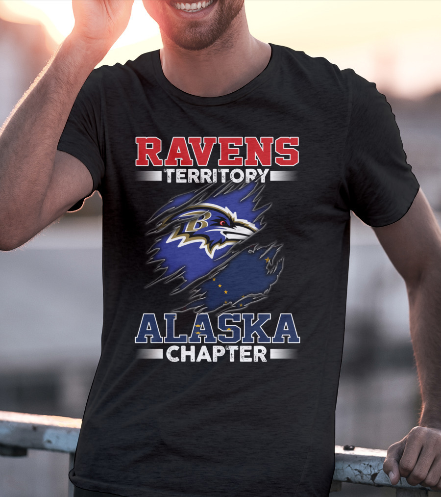 Ravens Territory Alaska Chapter Nfl Fan Logo State Pride T-Shirt