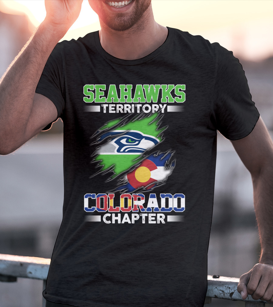 SEAHAWKS TERRITORY COLORADO CHAPTER SEATTLE LOGO FLAG интеграция T-Shirt