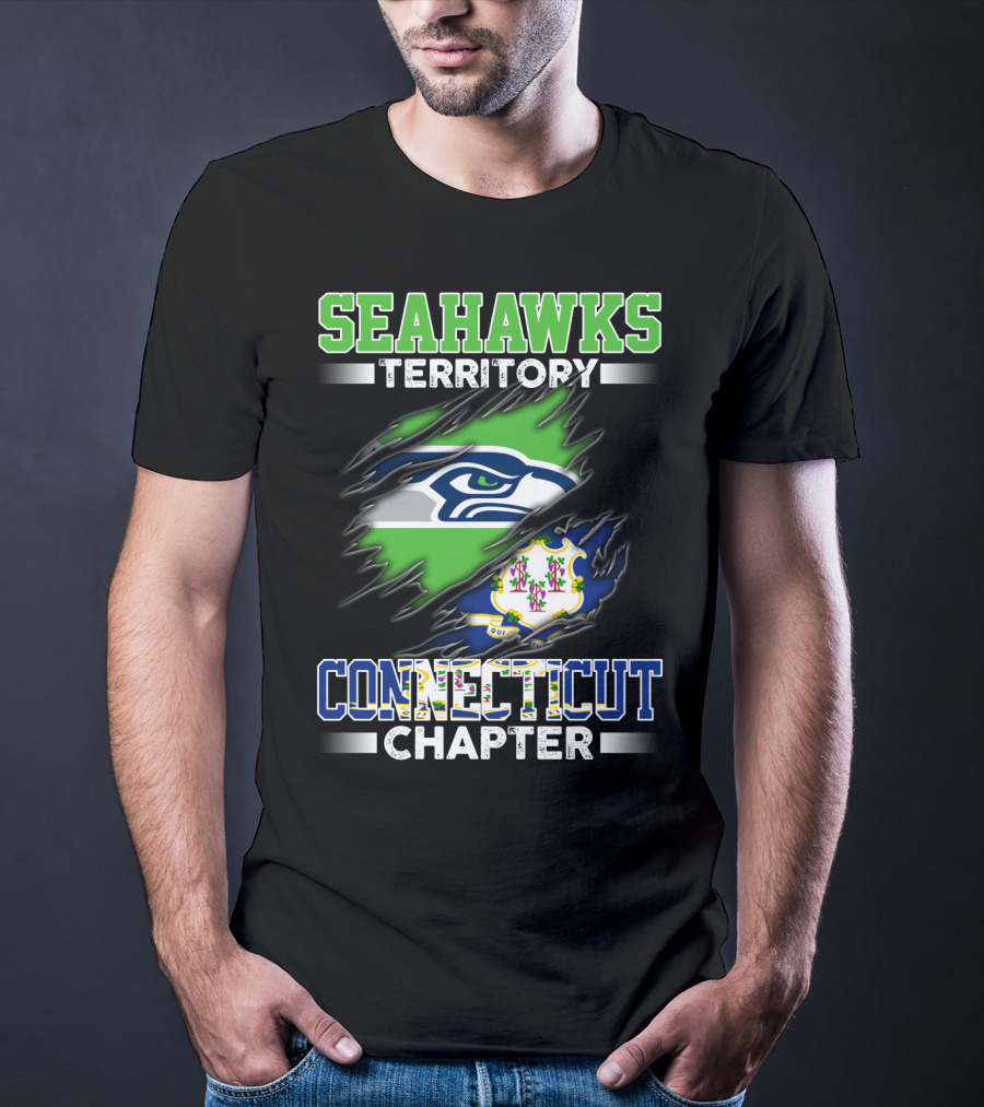 Seahawks Territory Connecticut Chapter Logo Rip T-Shirt