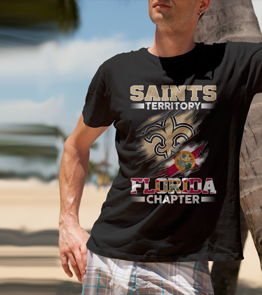 Saints Territory Florida Chapter State Seal And Symbols Torn T-Shirt