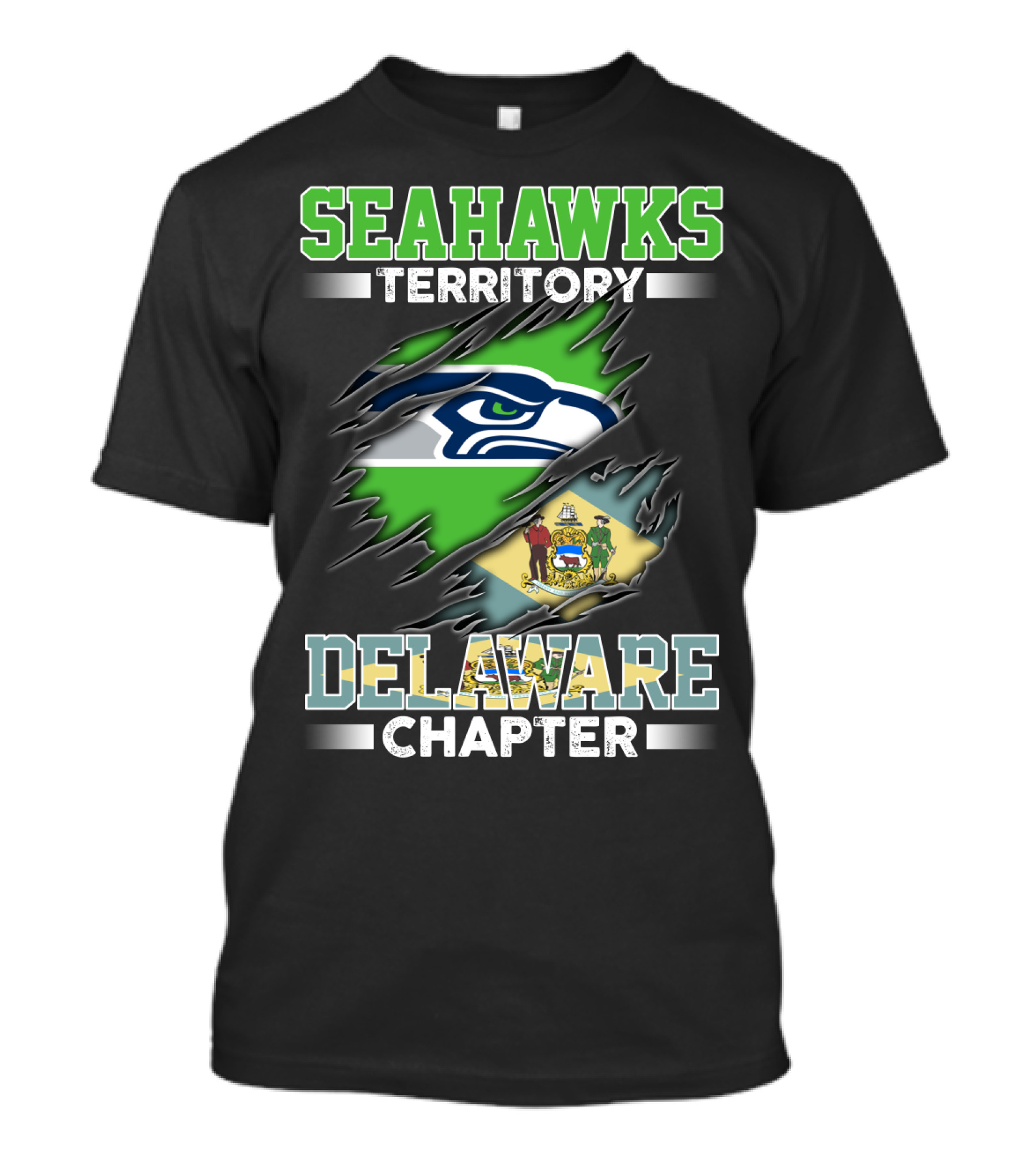 Seahawks Territory Delaware Chapter Flag T-Shirt