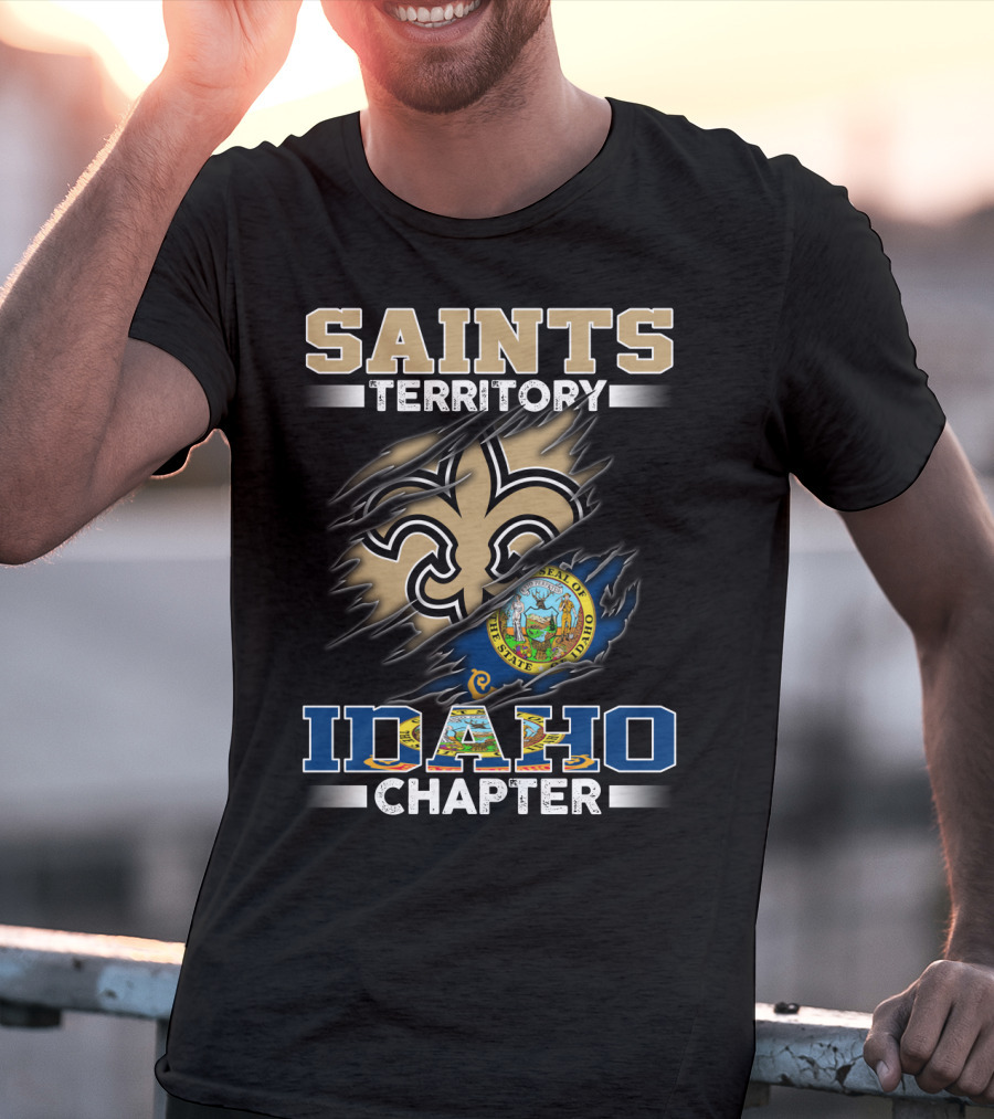 Saints Territory Idaho Chapter State Of Idaho Seal Fleur-De-Lis Symbol T-Shirt