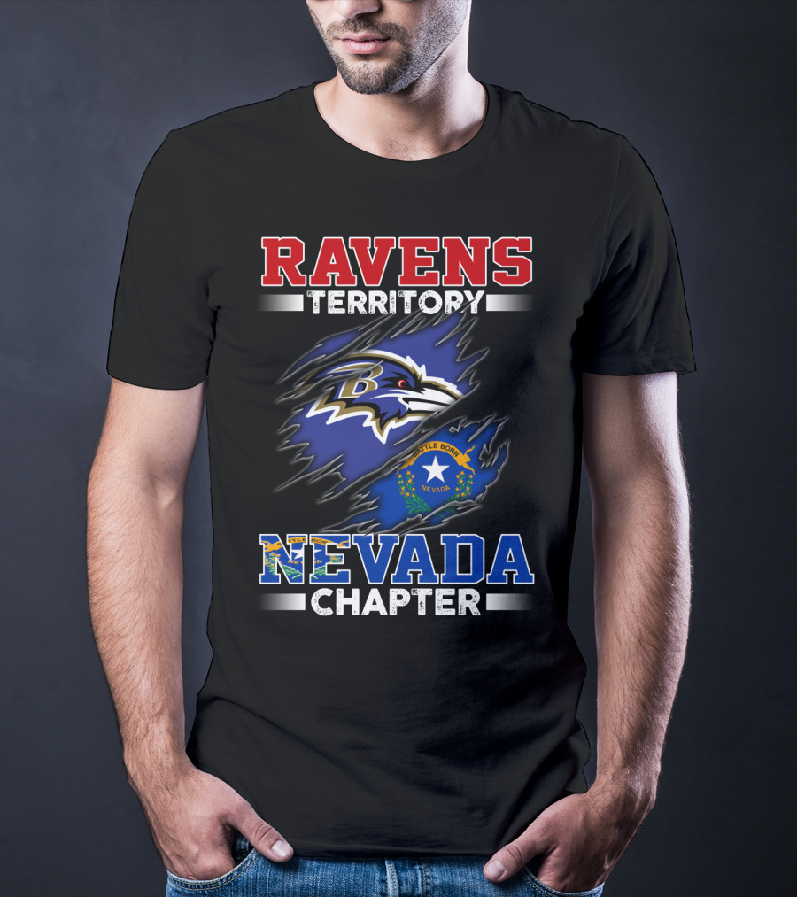 RAVENS TERRITORY NEVADA CHAPTER BATTLE BORN FLAG T-Shirt