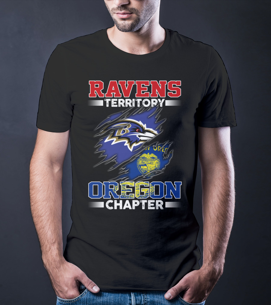 Ravens Territory Oregon Chapter Baltimore Ravens Oregon State Seal T-Shirt