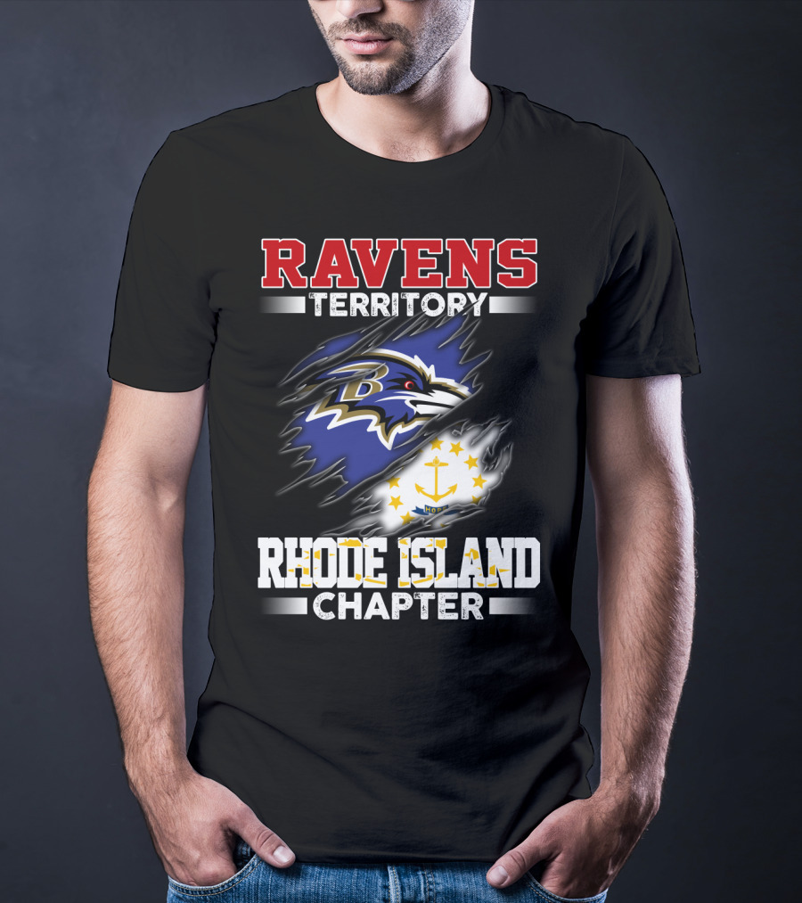 Ravens Territory Bold Logo Rhode Island Chapter Sports Fandom T-Shirt