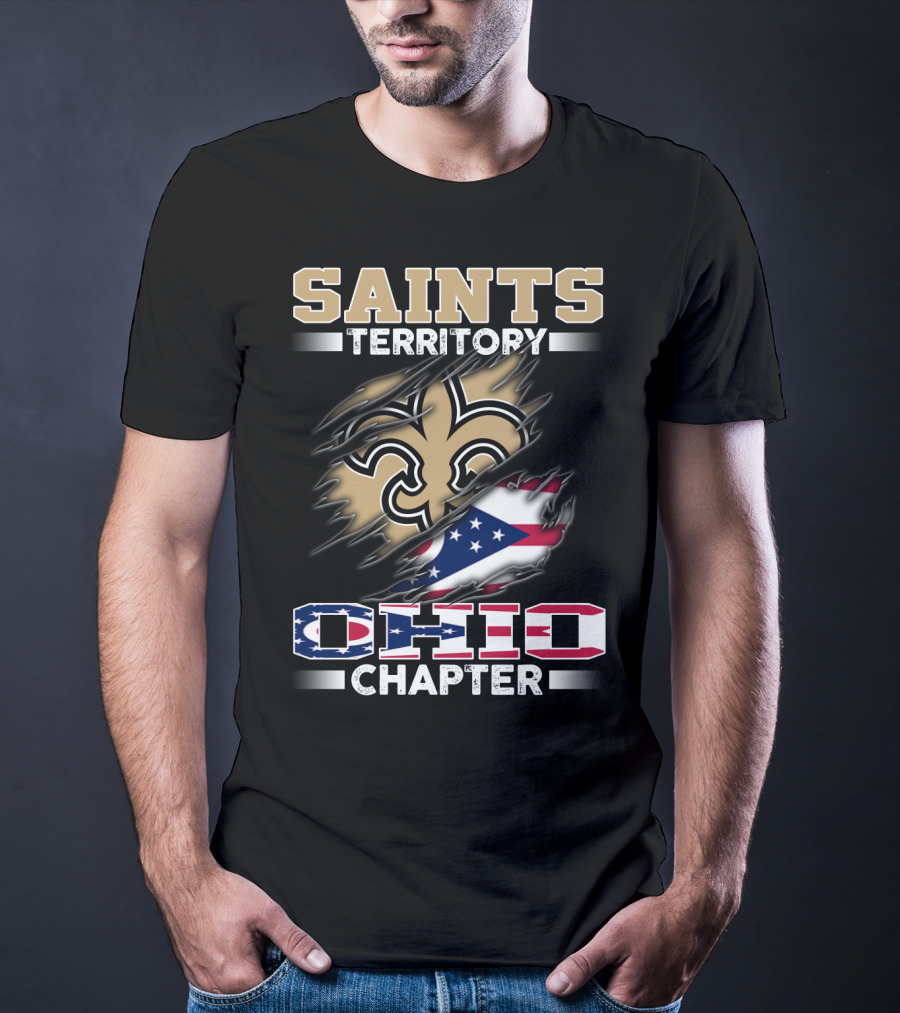 Saints Territory Ohio Chapter With Flag Icons T-Shirt