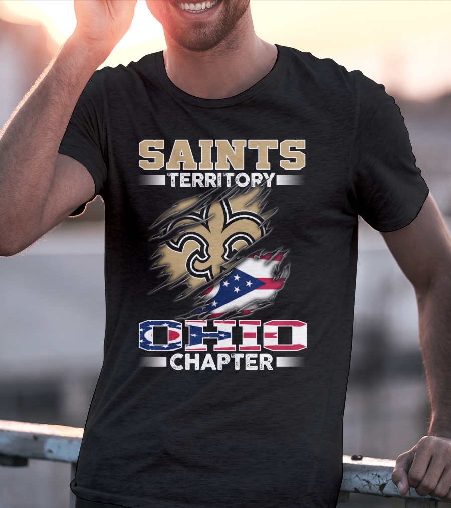 Saints Territory Ohio Chapter With Flag Icons T-Shirt