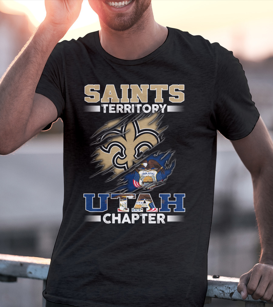 Saints Territory Utah Chapter Fleur-De-Lis State Seal And Eagle T-Shirt