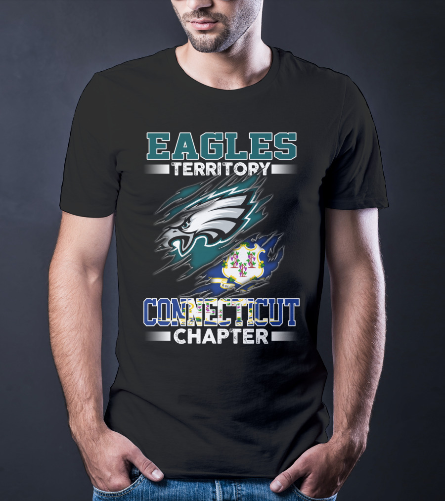 Eagles Territory Connecticut Chapter Logo And State Flag T-Shirt