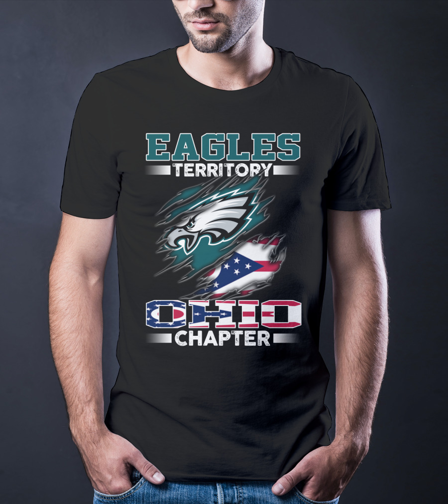 Eagles Territory Ohio Chapter Fan Ohio Flag And Eagle T-Shirt