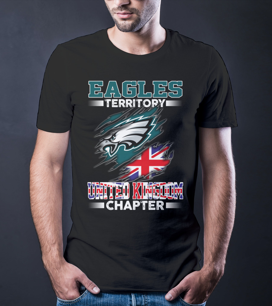 Eagles Territory United Kingdom Chapter With Flag And Eagle T-Shirt