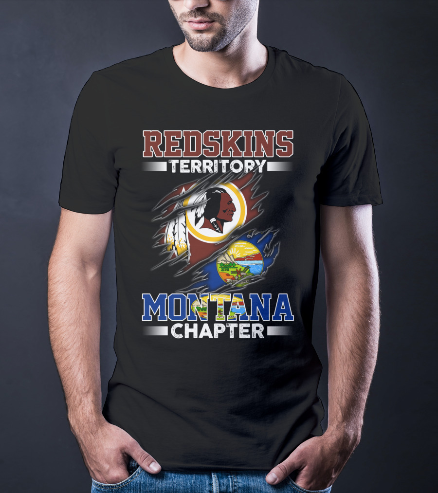 Montana Redskins Territory Chapter Logo And Emblem Rip T-Shirt