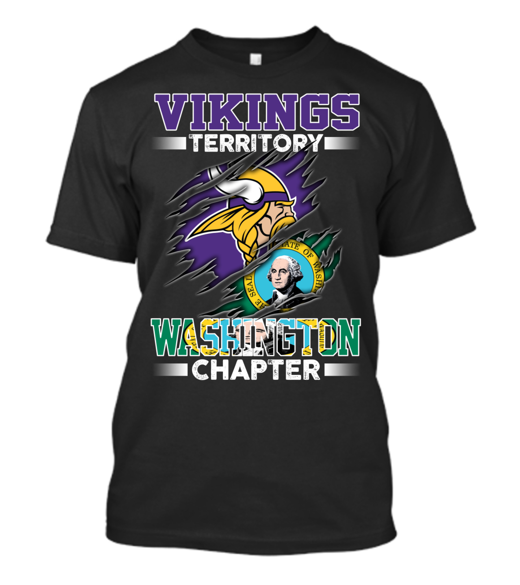 Vikings Territory Washington Chapter Seal Of Washington T-Shirt