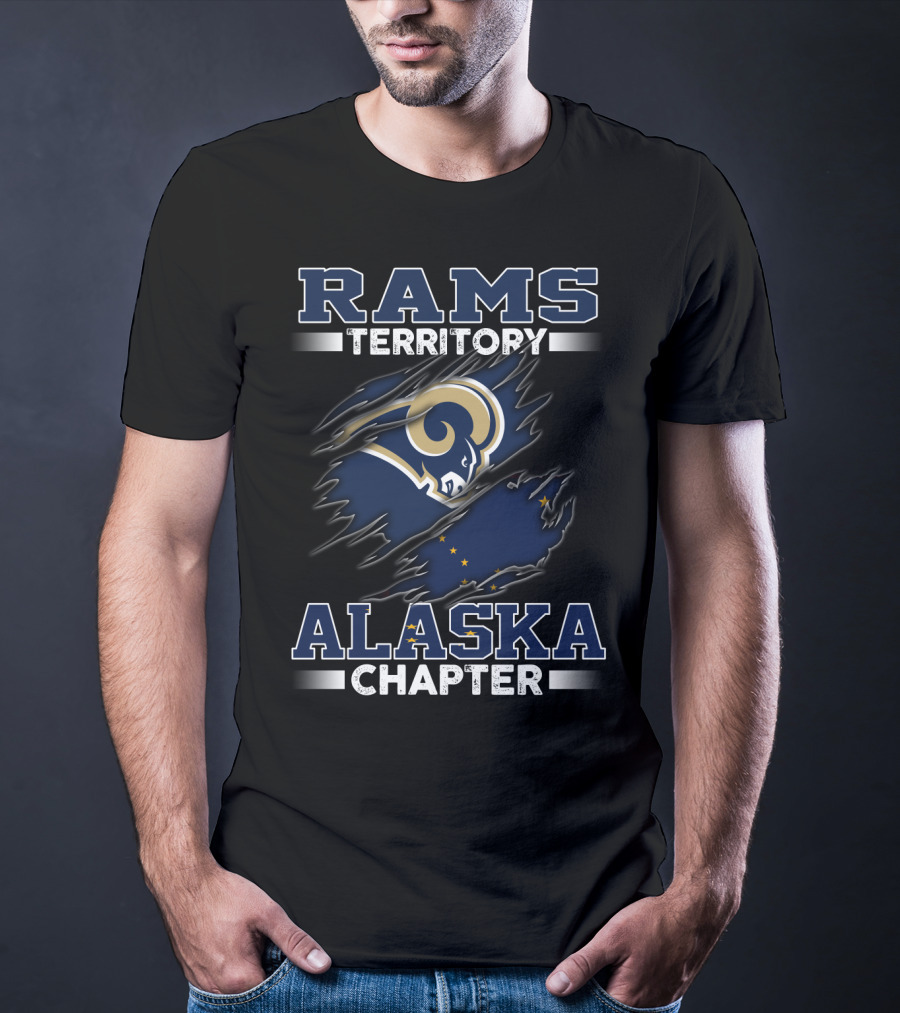Rams Territory Alaska Chapter Nfl Team Logo With State Flag Elements T-Shirt