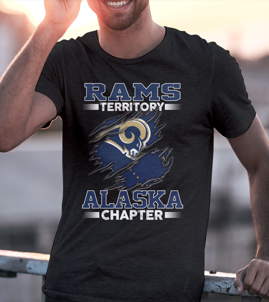 Rams Territory Alaska Chapter Nfl Team Logo With State Flag Elements T-Shirt