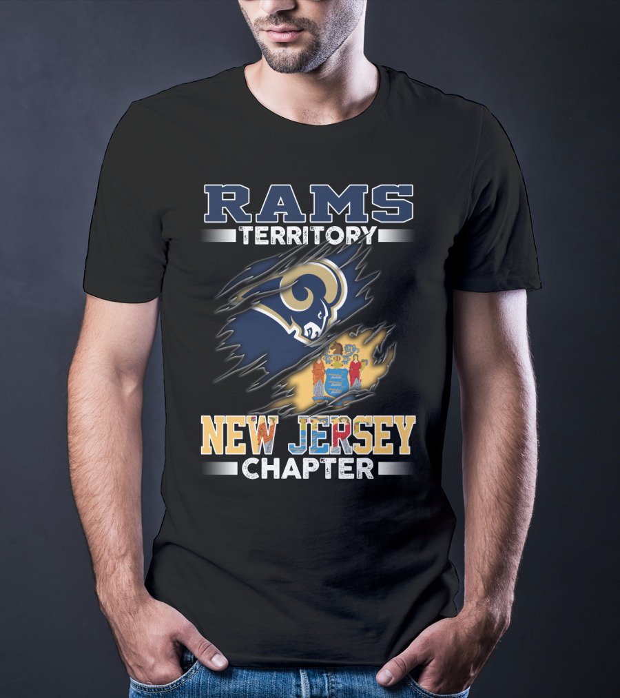 Rams Territory New Jersey Chapter Logo With State Flag T-Shirt