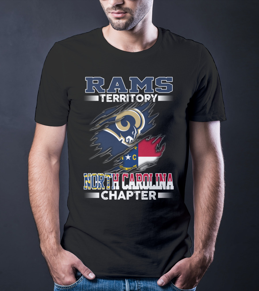 Rams Territory North Carolina Chapter Nc Flag Vintage Football Fan T-Shirt