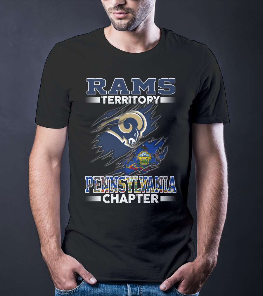 Rams Territory Pennsylvania Chapter With State Flag And Team T-Shirt
