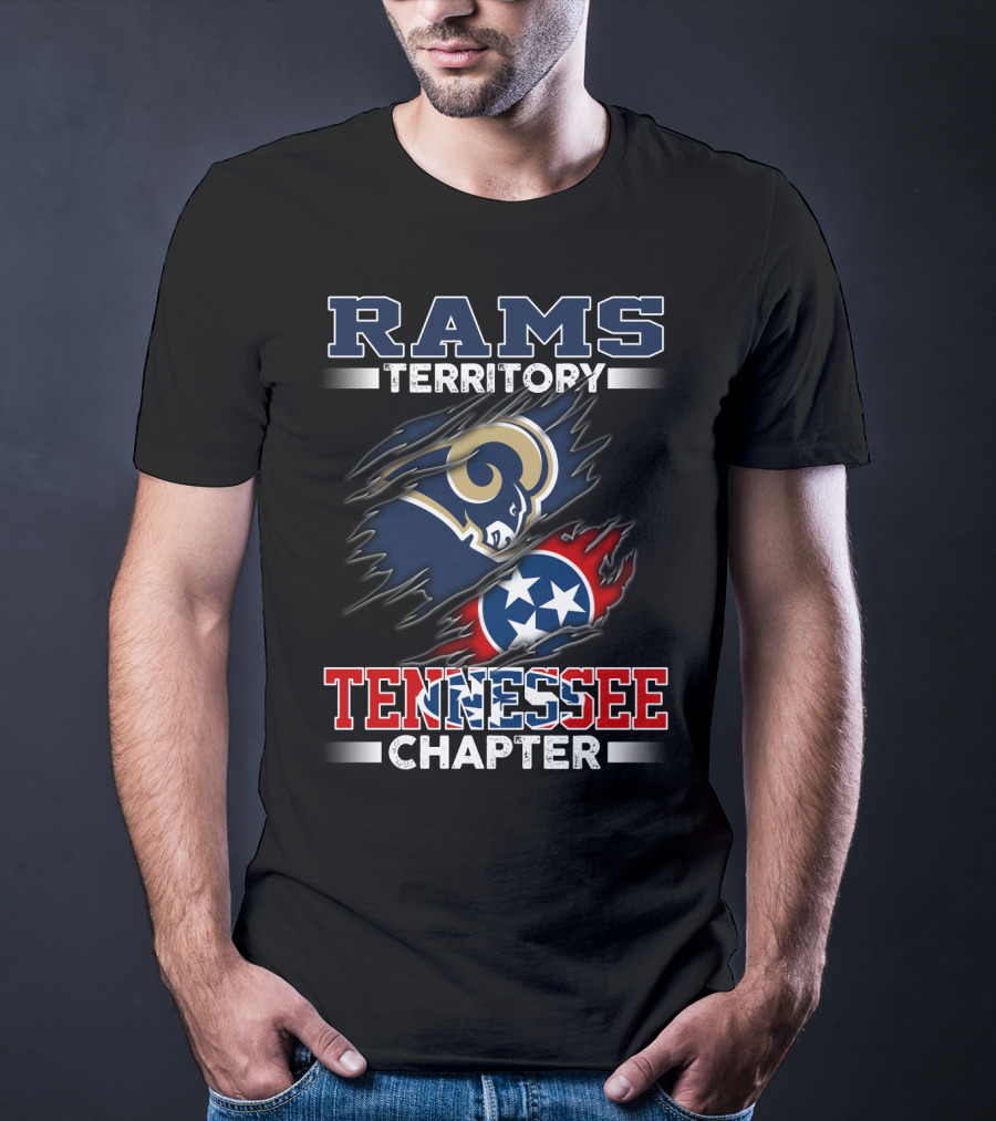 Rams Territory Tennessee Chapter Three Stars Logo Rip T-Shirt