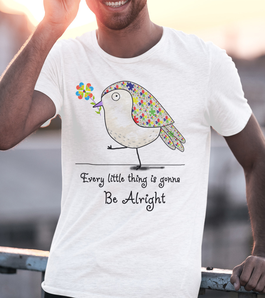 Every Little Thing Is Gonna Be Alright Puzzle Bird T-Shirt