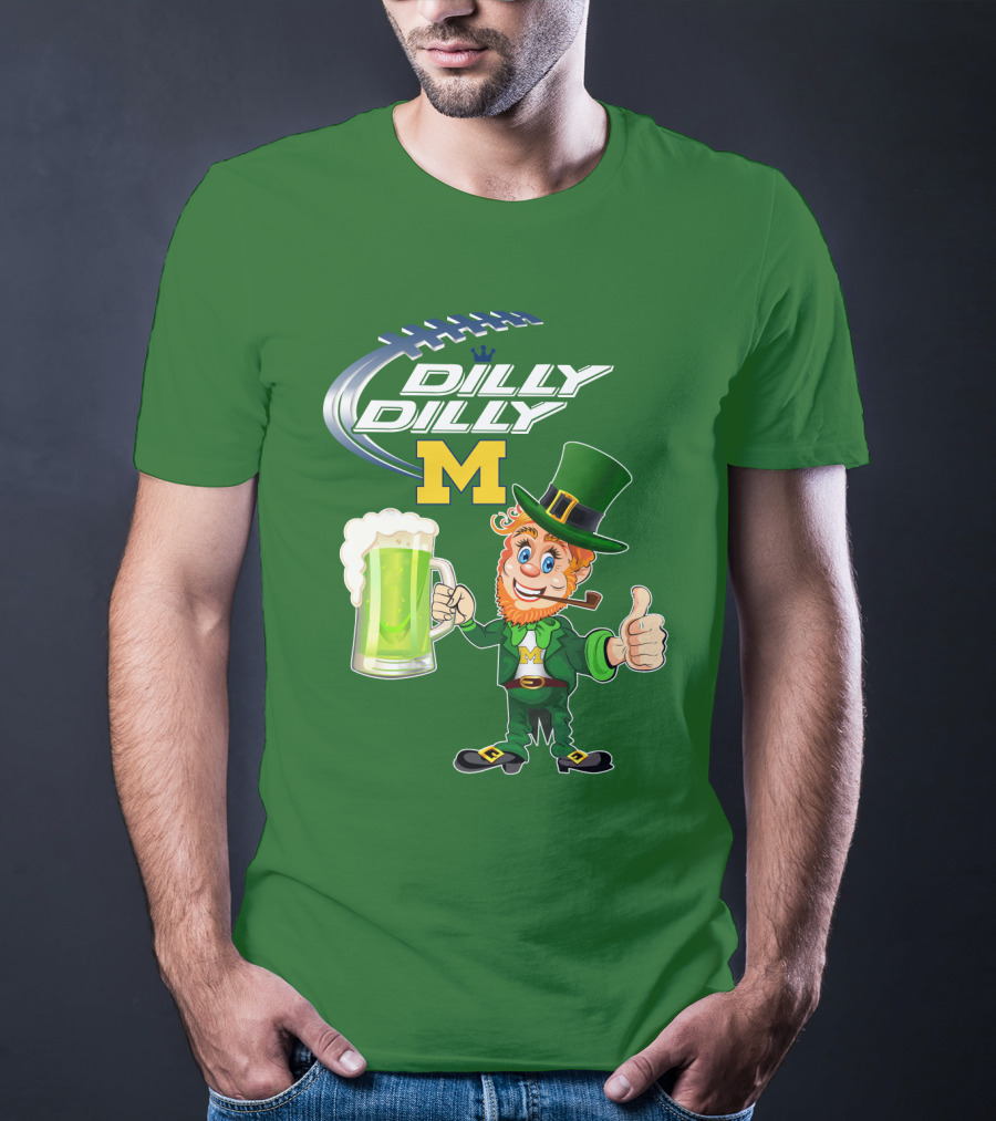 Dilly Dilly M Patrick Football Leprechaun With Green Beer T-Shirt