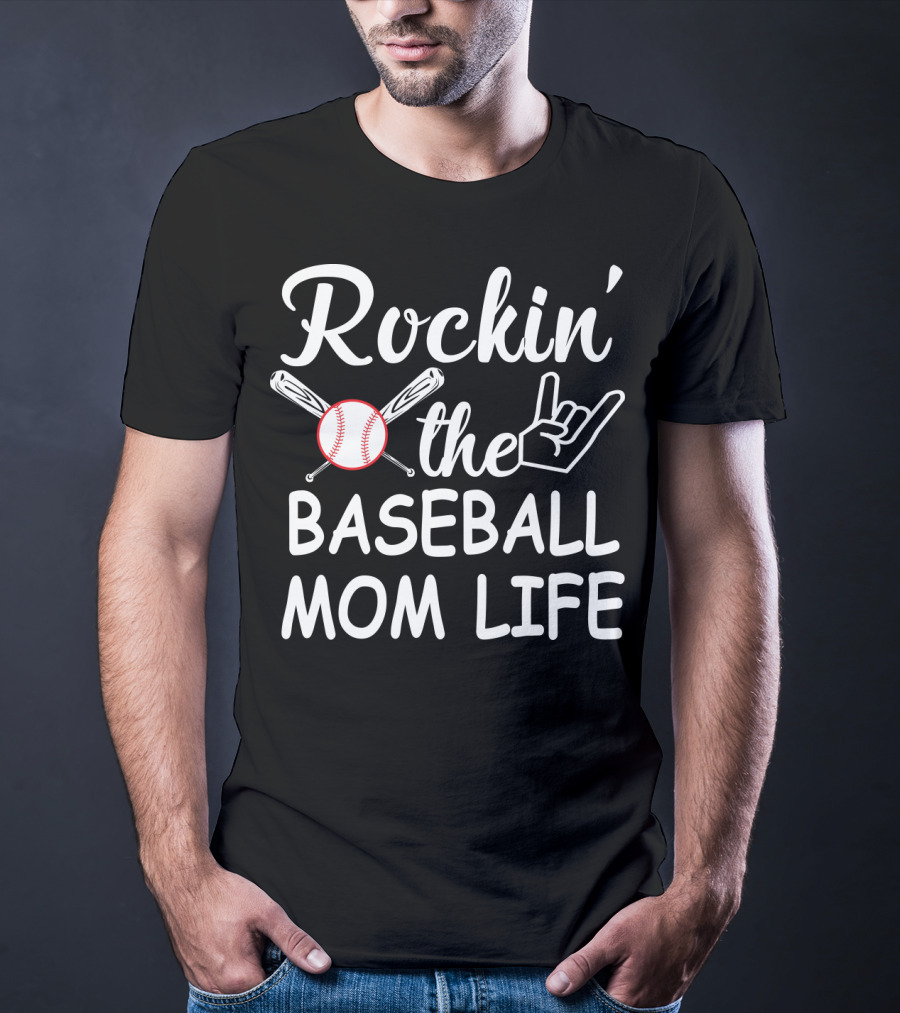 Rockin' The Baseball Mom Life With Bats And Ball T-Shirt