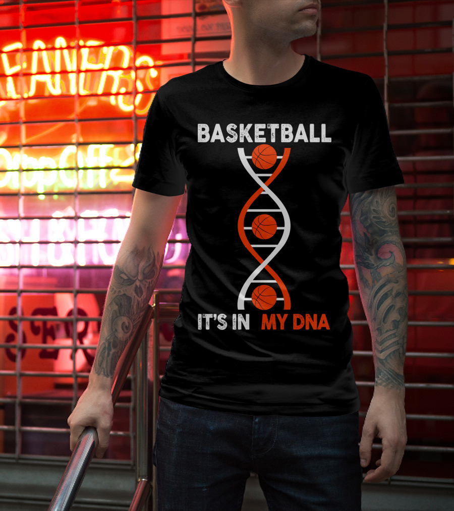 Basketball It's In My DNA Basketball DNA Helix With Basketballs T-Shirt