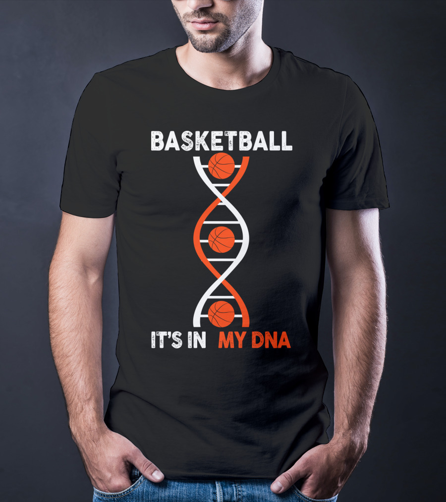 Basketball It's In My DNA Basketball DNA Helix With Basketballs T-Shirt