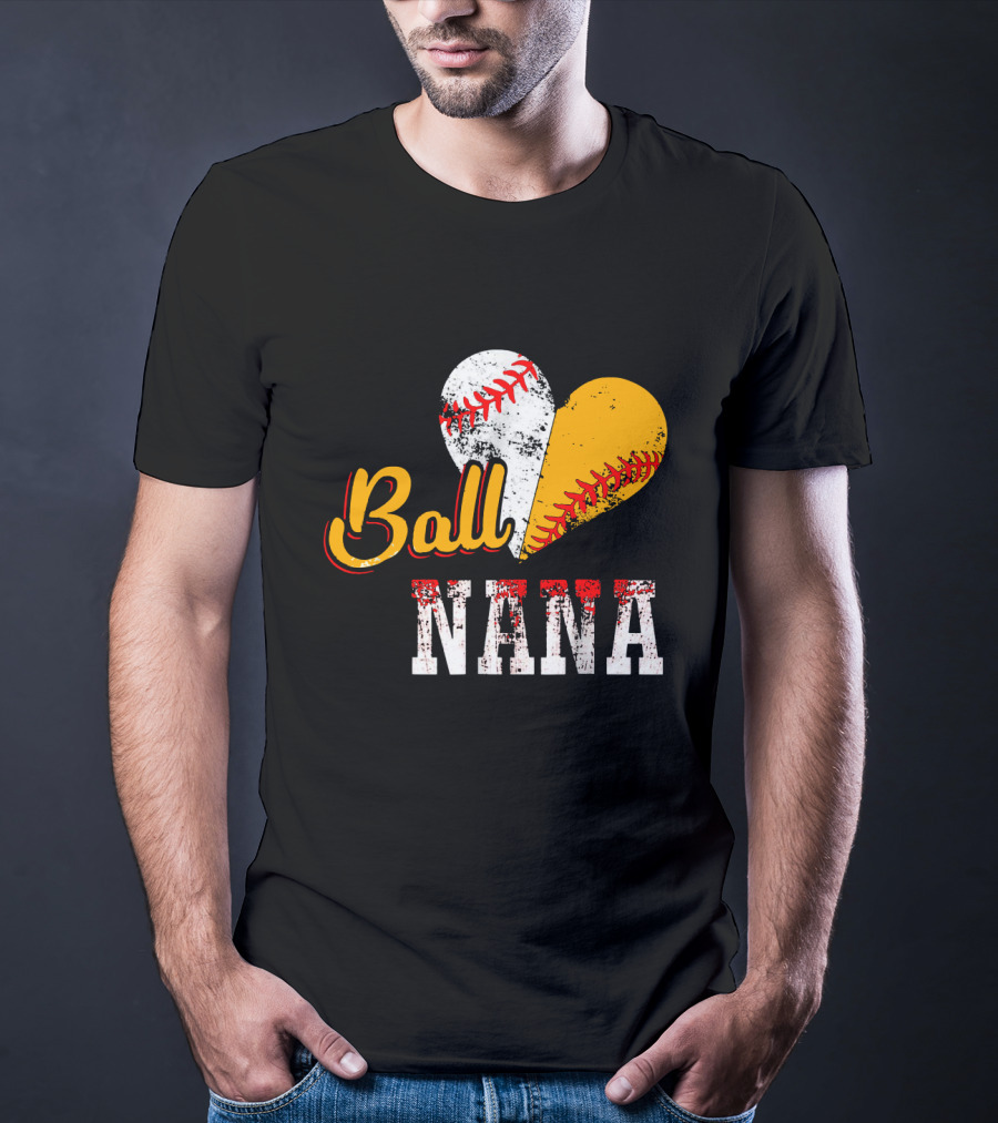 Ball Nana Baseball Heart T-Shirt
