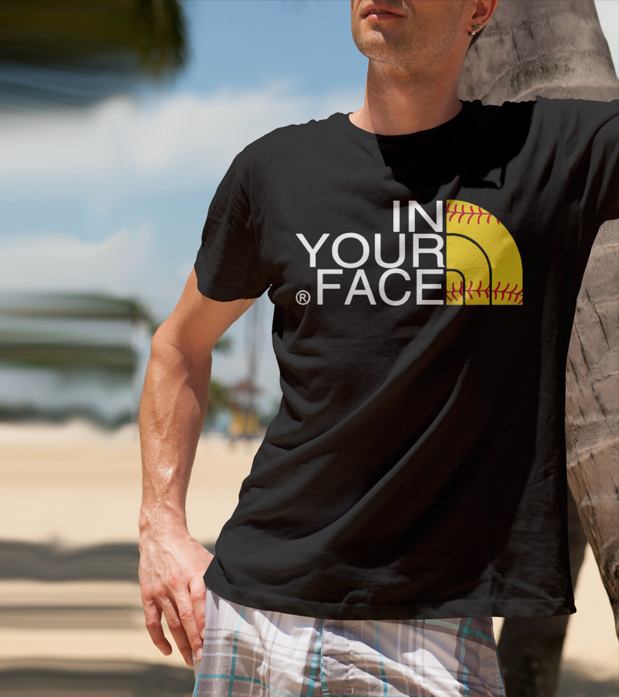 IN YOUR FACE Baseball Stitch T-Shirt