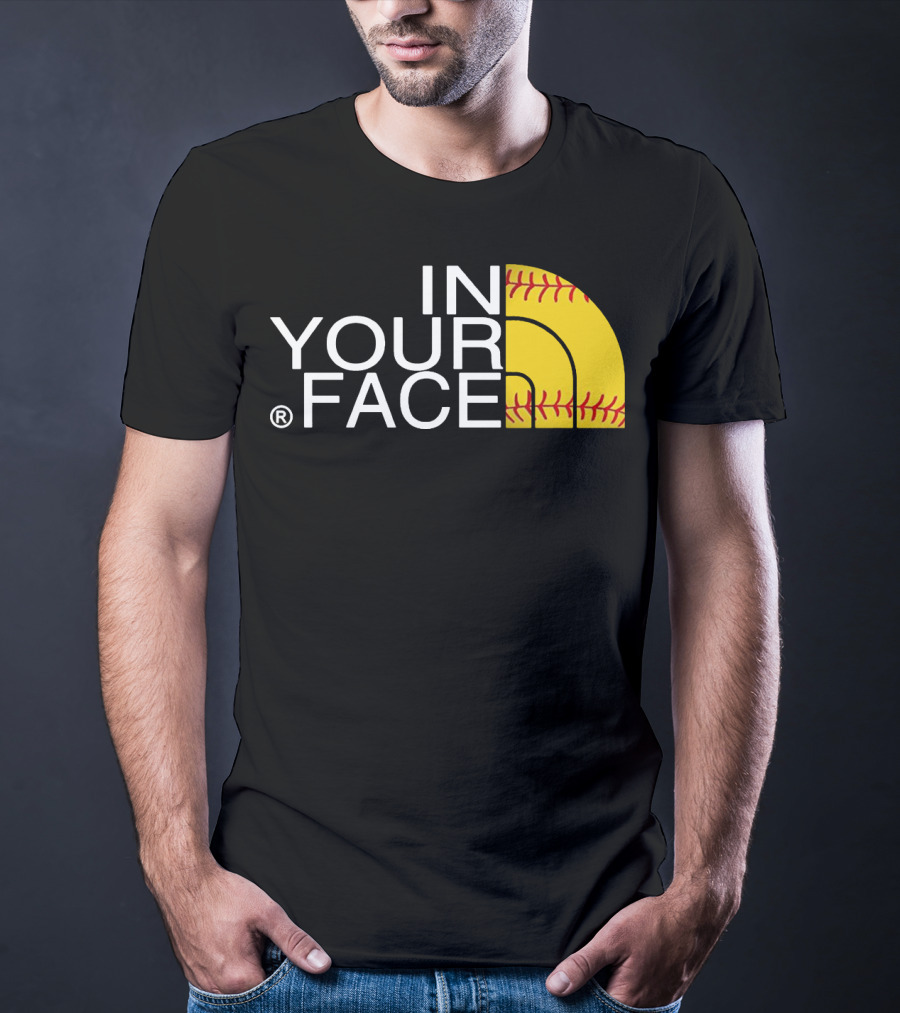 IN YOUR FACE Baseball Stitch T-Shirt