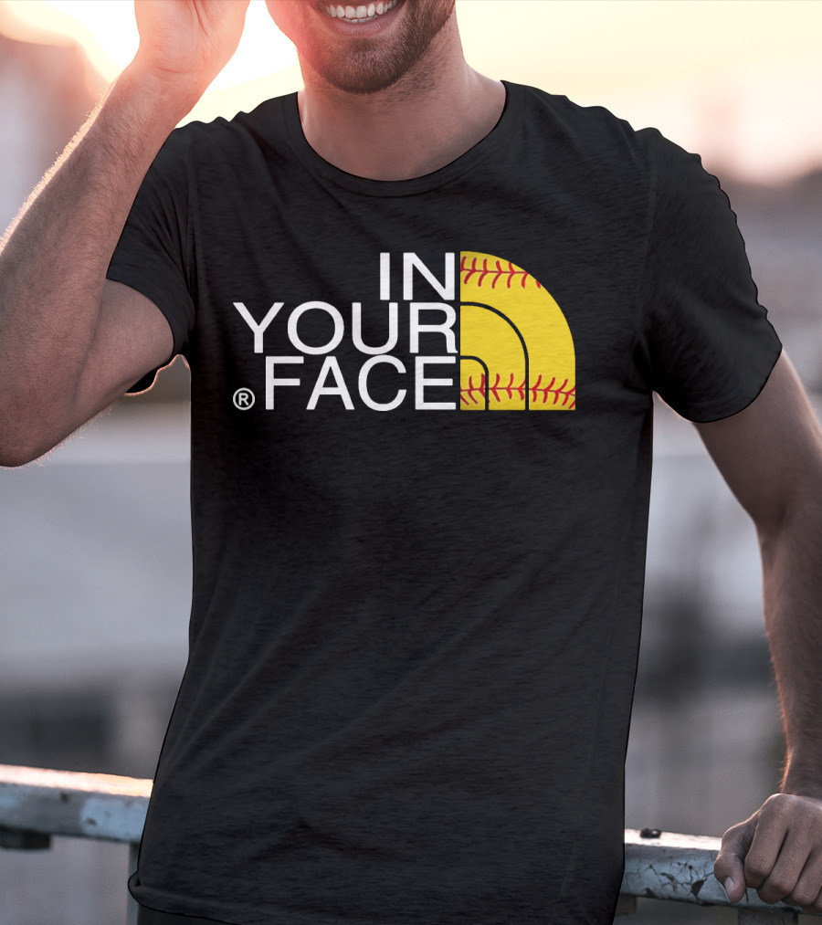 IN YOUR FACE Baseball Stitch T-Shirt