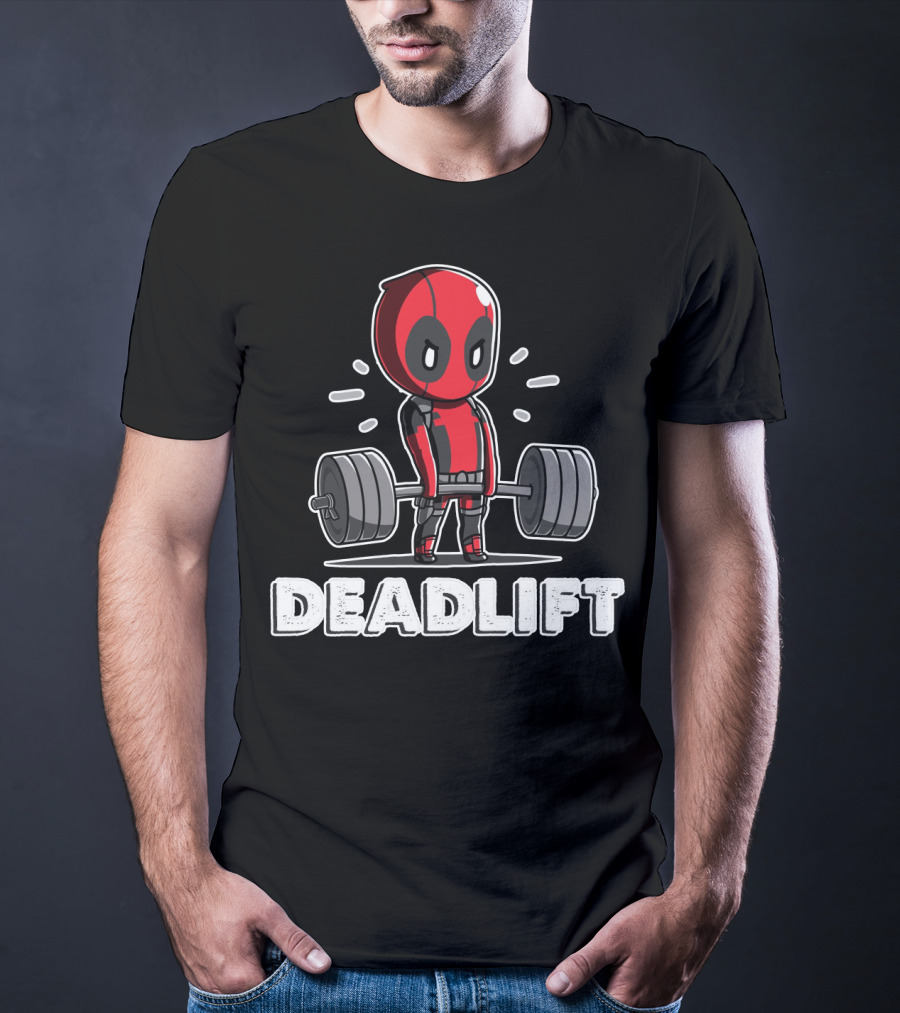 Deadlift Parody Superhero Character With Barbell T-Shirt