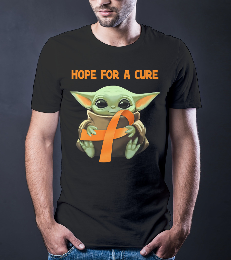 Hope For A Cure Baby Yoda Orange Awareness T-Shirt