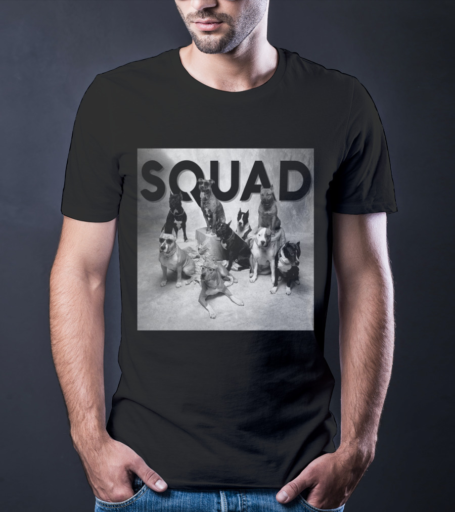 SQUAD Dog Group Black And White Photography T-Shirt