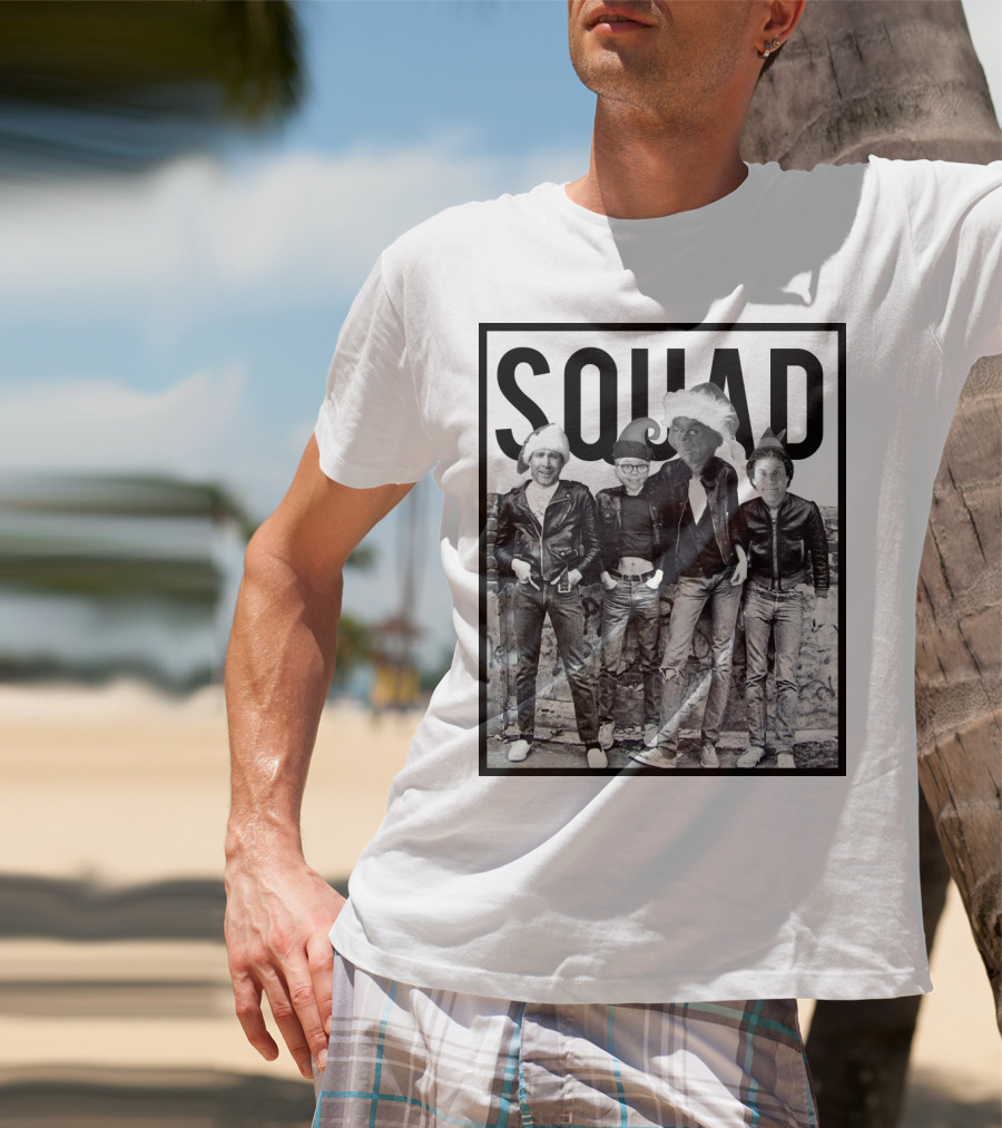 Xmas Squad Rock Band Santa Hats T-Shirt