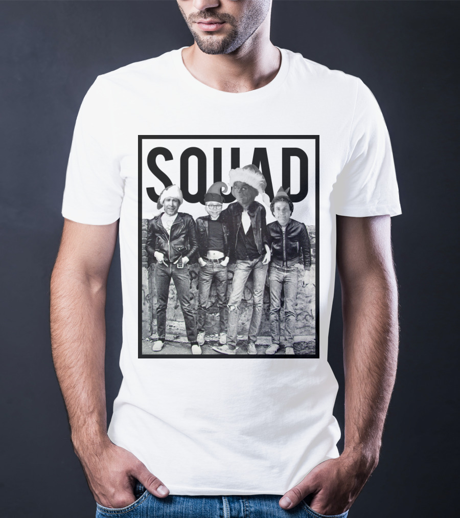 Xmas Squad Rock Band Santa Hats T-Shirt