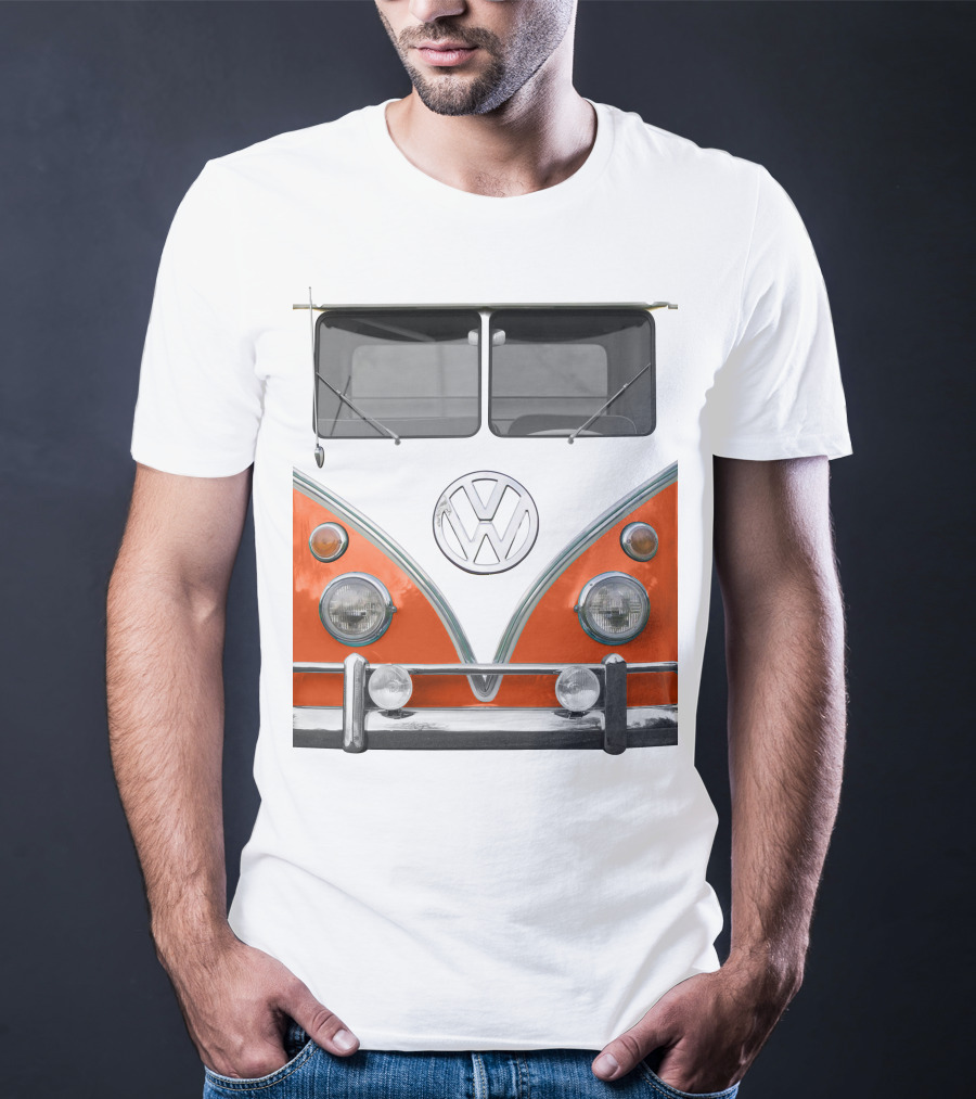 Volkswagen Orange Bus Front Vintage Look T-Shirt