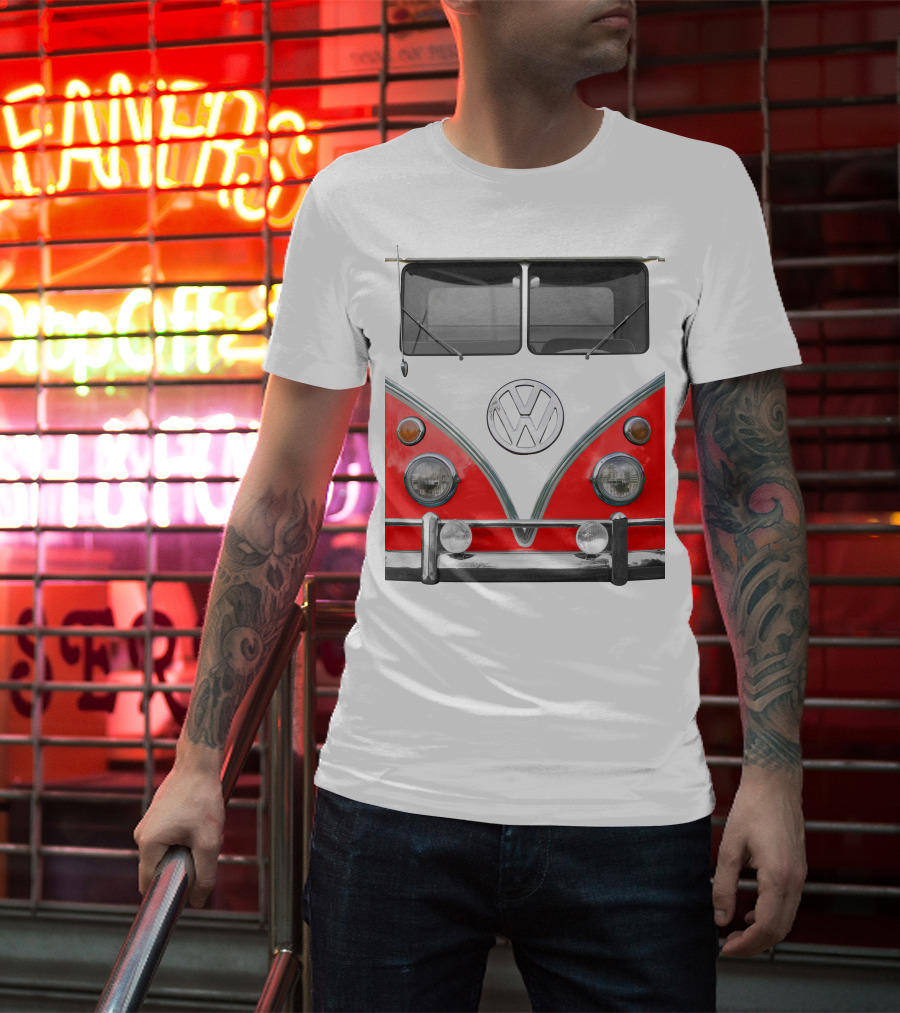 Volkswagen Camper Van Front Red And White Classic T-Shirt