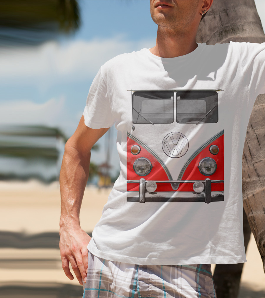 Volkswagen Camper Van Front Red And White Classic T-Shirt