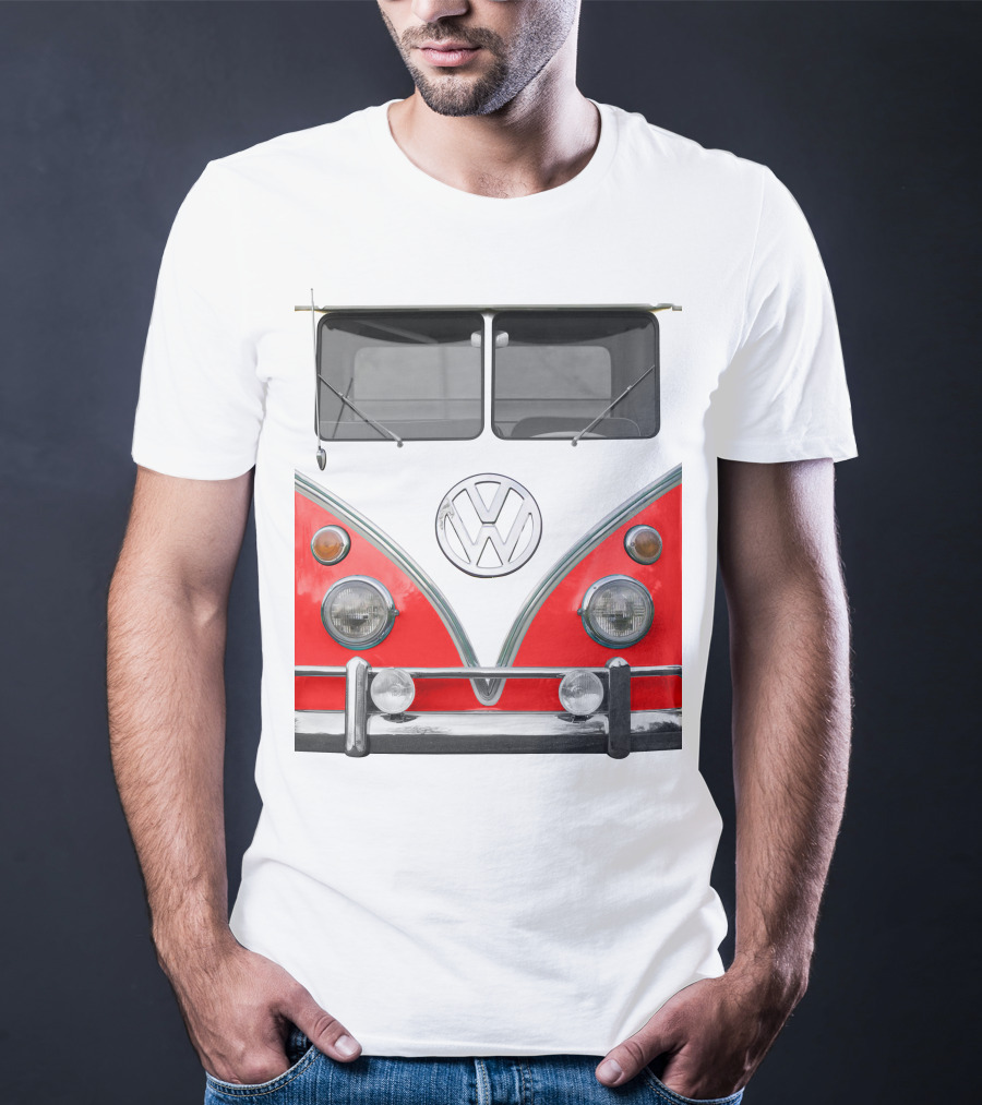 Volkswagen Camper Van Front Red And White Classic T-Shirt