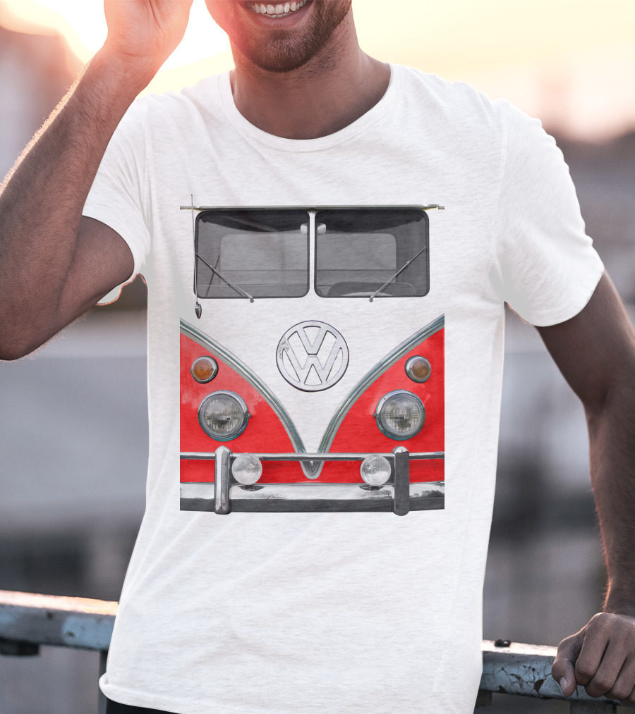 Volkswagen Camper Van Front Red And White Classic T-Shirt